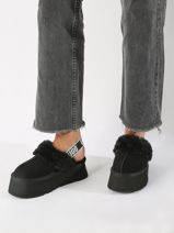 Slippers Met Riempjes Funkette Uit Leder Ugg Zwart women 1113474-vue-porte