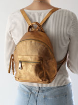 Rugzak Nine Leder Milano Goud nine NI23066-vue-porte