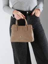 Handtas Luna Leder Hexagona Bruin luna 6820082-vue-porte