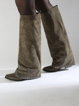 Laarzen Uit Leder N6 Groen women AN31-vue-porte