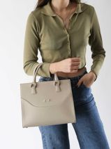 Handtas Event Leder Nathan baume Beige event 8-vue-porte