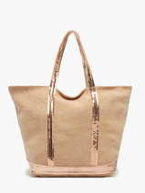 Handtas Met Rits M Le Cabas Linnen Pailletten Vanessa bruno Beige cabas lin 31V40378