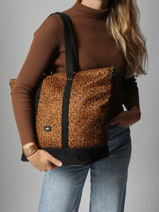 Schoudertas Leonie Hexagona Bruin leonie 5120195-vue-porte