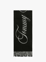Sjaal Tommy hilfiger Zwart tommy script logo AW17786