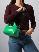 Cross Body Tas Glossy Gerecycleerd Polyester Wouf Groen glossy BB250027-vue-porte