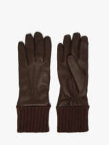 Herenhandschoenen Leder Met Wollen Mouw Omega Bruin men gloves TIGE