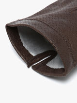 Dameshandschoenen Leder Met Zijden Voering Omega Bruin women gloves 75D-vue-porte