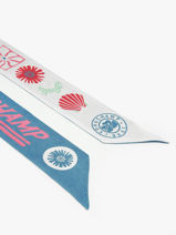 Longchamp Soie gots Sjaal Blauw-vue-porte