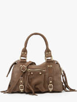 Cross Body Tas Velvet Leder Milano Bruin velvet VE24093O