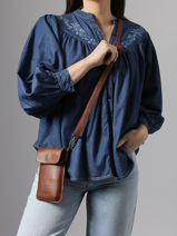 Telefoonetui Leder Basilic pepper Bruin cow BCOW88-vue-porte