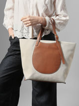 Longchamp Le foulonn� toile Schoudertas Bruin-vue-porte