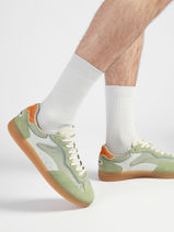 Sneakers Uit Leder Hoff Groen men 12519009-vue-porte