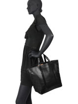 Handtas Le Cabas Leder Pailletten Vanessa bruno Zwart cabas cuir 2V40413-vue-porte