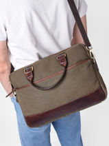 Documententas 2 Compartimenten Met 15" Laptopvak Basilic pepper Bruin harbour BHAR01-vue-porte