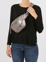 Heuptasje La Banane Leder Paul marius Zilver vintage BANANE-vue-porte