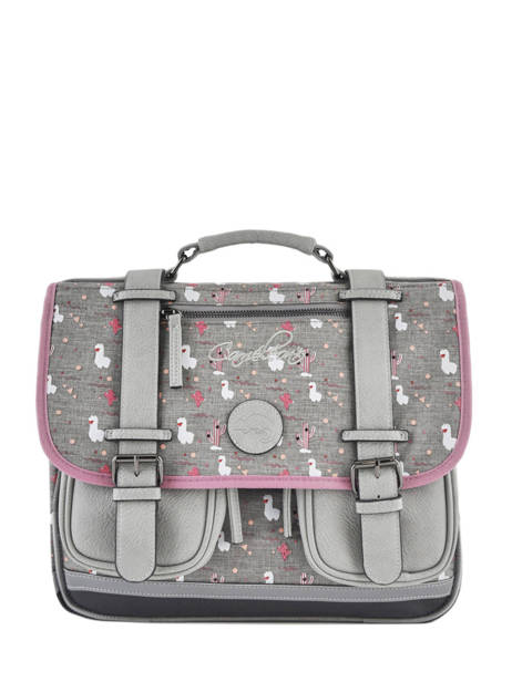 Boekentas 2 Compartimenten Cameleon Grijs vintage fantasy PBVGCA35