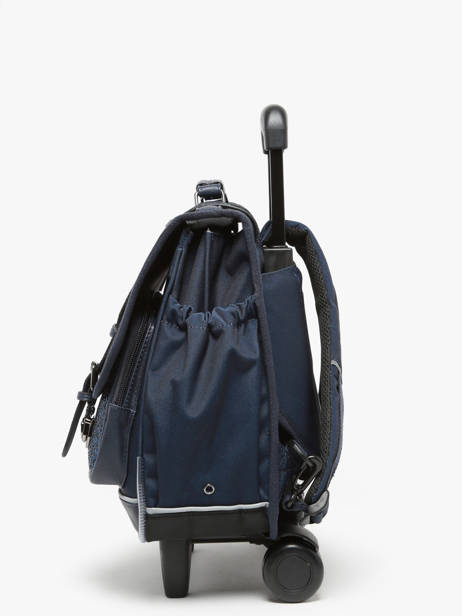 Boekentas Op Wieltjes Kinderen 2 Compartimenten Cameleon Blauw vintage fantasy CR38 ander zicht 2