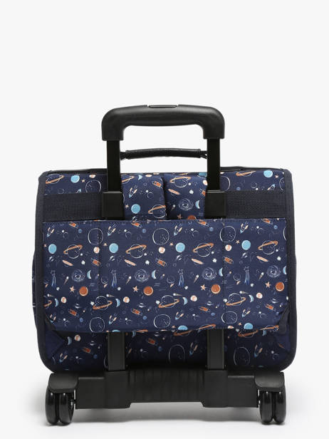 Boekentas Op Wieltjes Retro Cameleon Blauw retro CR35 ander zicht 5