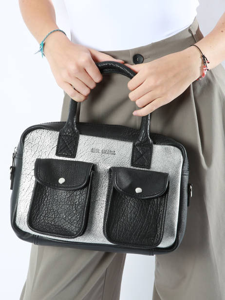Cross Body Tas Argento Leder Paul marius Bruin argento DANDSARG ander zicht 1