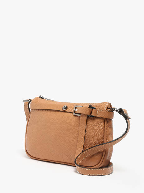 Cross Body Tas Caviar Leder Milano Bruin caviar G1421N ander zicht 2