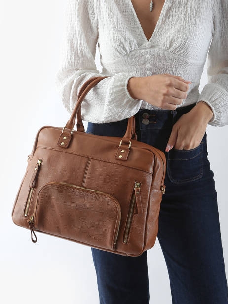 Handtas Vintage Leder Nat et nin Bruin vintage MACY ander zicht 1