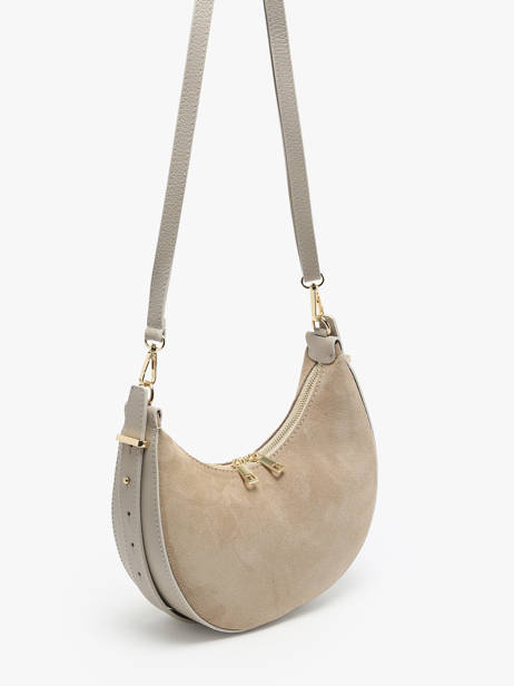 Schoudertas Velvet Caviar Leder Milano Beige velvet caviar VC24119 ander zicht 2