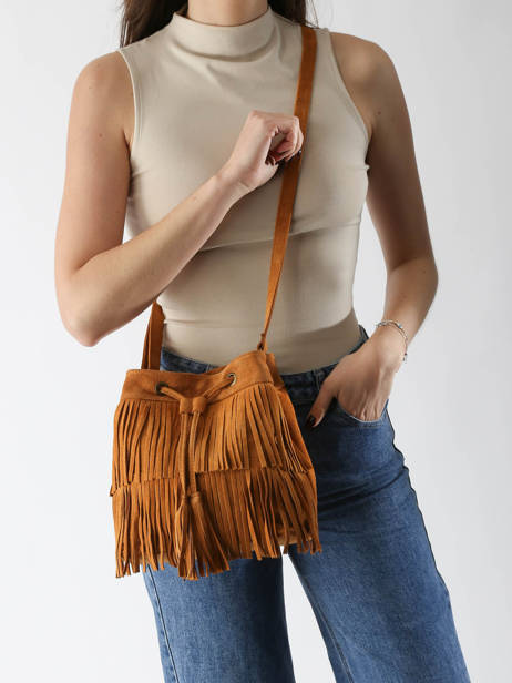 Cross Body Tas Velvet Leder Milano Bruin velvet VE241116 ander zicht 1