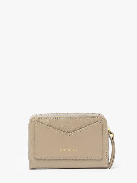 Portemonnee Leder Nat et nin Beige vintage PIA