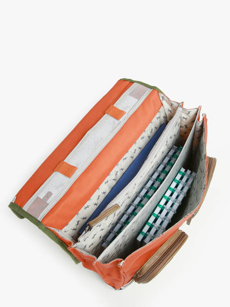 Boekentas 3 Compartimenten Cameleon Oranje vintage urban PBVBCA41 ander zicht 3