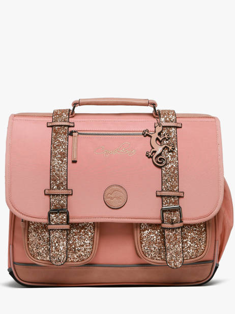 Boekentas Kinderen 3 Compartimenten Cameleon Roze vintage fantasy CA41