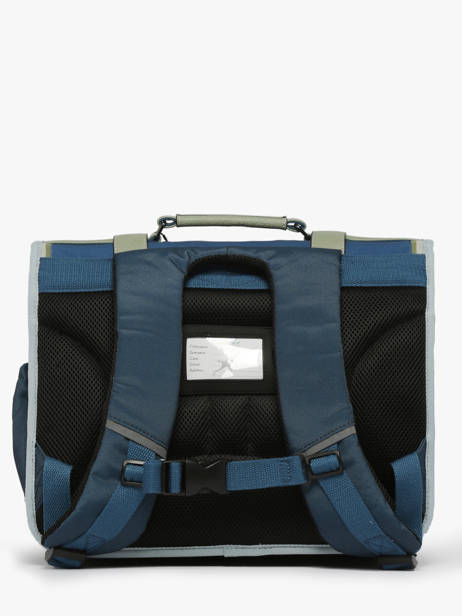 Boekentas Kinderen 2 Compartimenten Cameleon Blauw vintage urban CA38 ander zicht 4