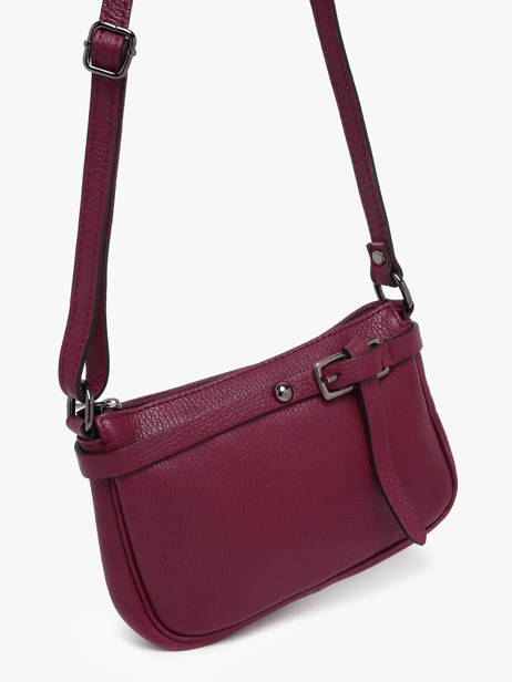 Cross Body Tas Caviar Leder Milano Rood caviar G1421N ander zicht 2