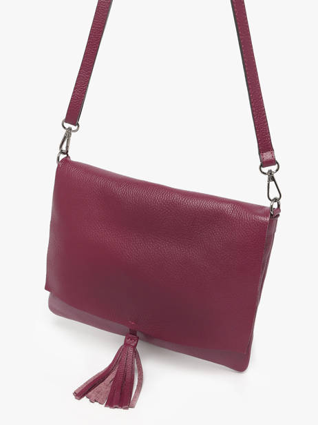 Cross Body Tas Caviar Leder Milano Rood caviar CA21062 ander zicht 2