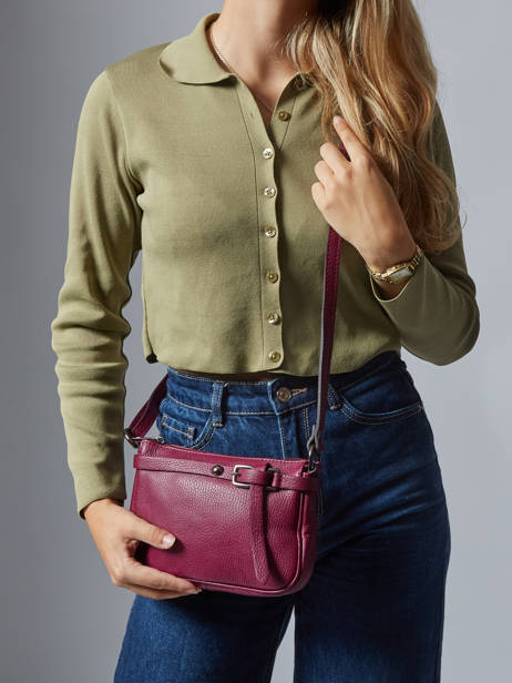 Cross Body Tas Caviar Leder Milano Rood caviar G1421N ander zicht 1