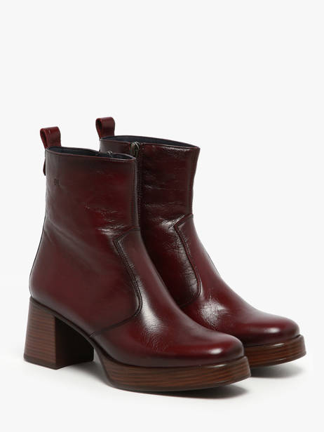 Enkellaarsjes Met Hak Cristel Uit Leder Dorking Rood women D9157 ander zicht 1