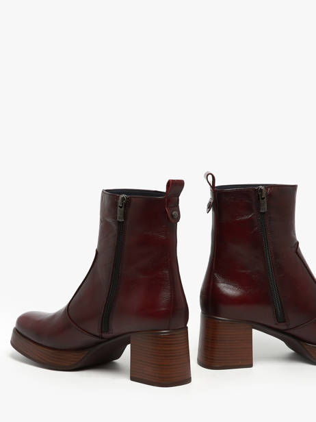 Enkellaarsjes Met Hak Cristel Uit Leder Dorking Rood women D9157 ander zicht 2