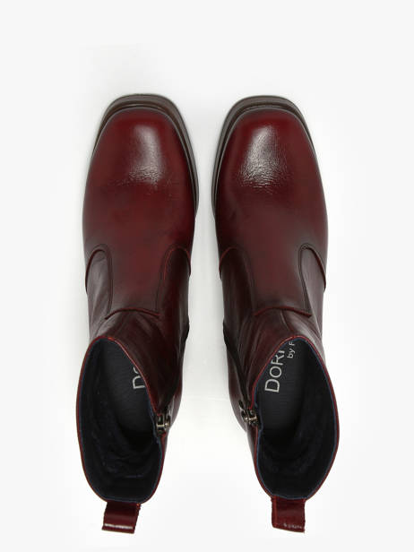 Enkellaarsjes Met Hak Cristel Uit Leder Dorking Rood women D9157 ander zicht 3
