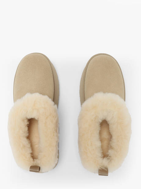 Enkellaarsjes Met Platformzool Uit Leder Ugg Beige women 1171393 ander zicht 3