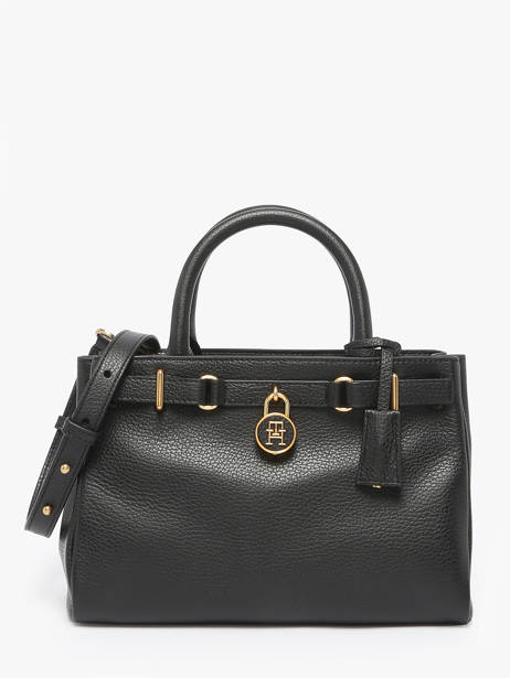 Handtas American Icon Leder Tommy hilfiger Zwart american icon AW17926