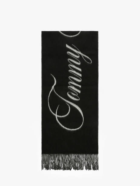 Sjaal Tommy hilfiger Zwart tommy script logo AW17786