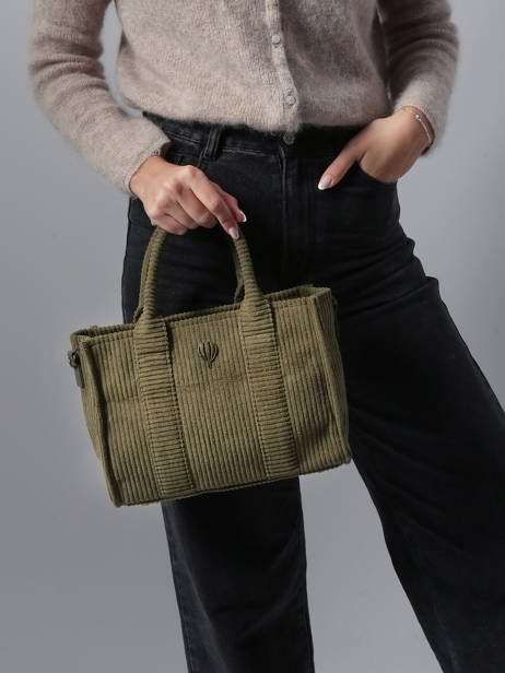 Schoudertas Velours Le voyage en panier Groen velours AHP242 ander zicht 1