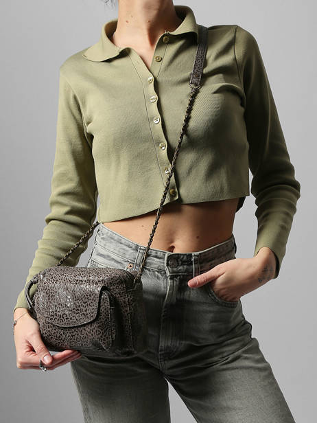 Cross Body Tas Naina Leder Pieces Grijs naina 17063358 ander zicht 1