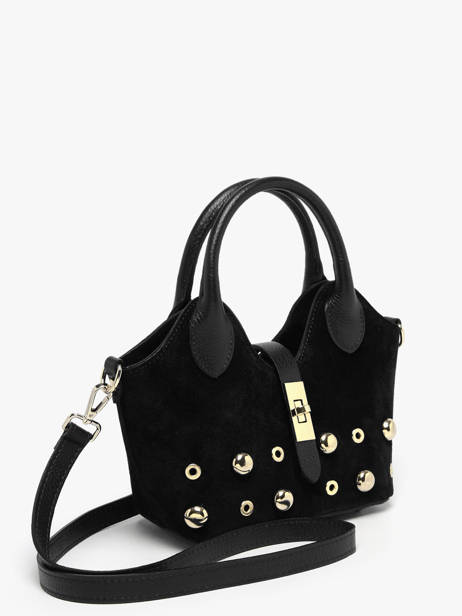 Handtas Velvet Studs Milano Zwart velvet studs VS25091 ander zicht 2