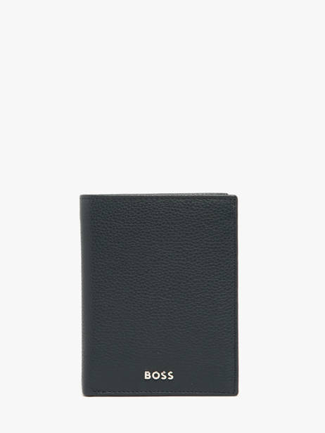 Portefeuille Met Portemonnee Grained Leder Hugo boss Blauw grained HLO416N