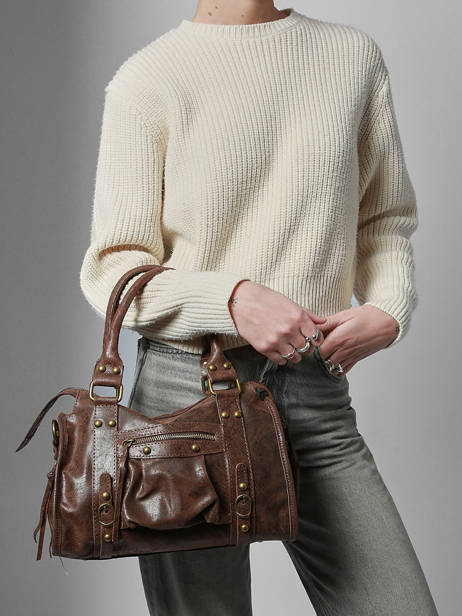 Handtas Spazzolato Leder Milano Bruin spazzolato SP24094 ander zicht 1