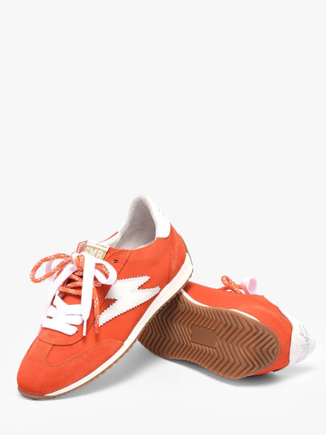 Sneakers June Uit Leder Semerdjian Oranje women JUNED479 ander zicht 2