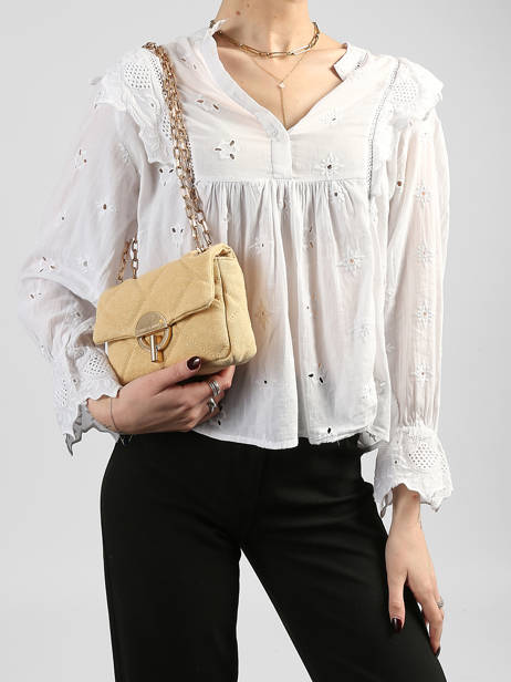 Cross Body Tas Moon Linnen Vanessa bruno Geel moon 70V40326 ander zicht 1