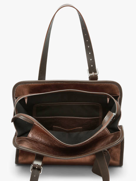 Schoudertas Vintage Leder Paul marius Bruin vintage CABAS ander zicht 3