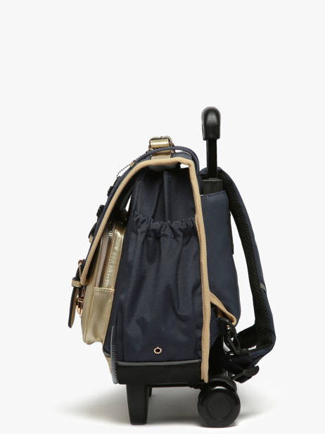 Boekentas Op Wieltjes 2 Compartimenten Cameleon Blauw vintage fantasy PBVGCR38 ander zicht 2