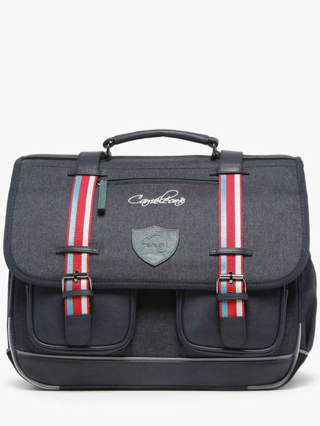 Boekentas 3 Compartimenten Cameleon Blauw vintage urban PBVBCA41